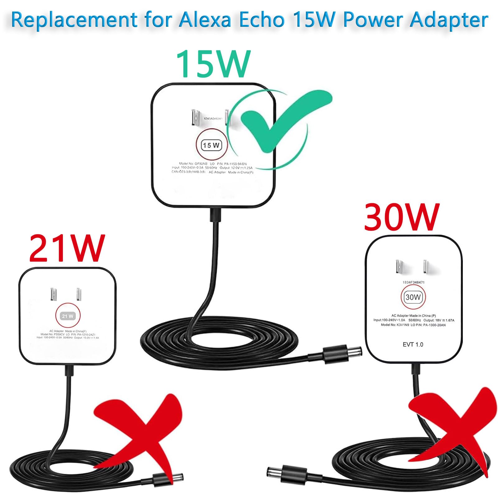 Amazon.com: 15W Alexa Power Cord Replacement for Echo Show 5 1st